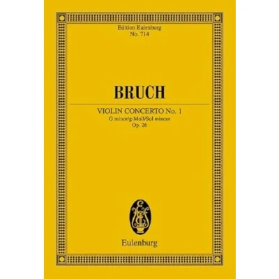 Abbildung von Violinkonzert Nr. 1 g Moll: op. 26. Violine und Orchester. Studienpartitur. (Eulenburg Studienpartituren)