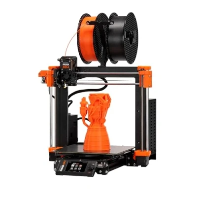 Abbildung von Original Prusa MK4 3D Drucker Kit, abnehmbare Druckblätter, Anfängerfreundliches DYI Spaß zu montieren, automatische Kalibrierung, Filamentprobe enthalten, Druckgröße 24 x 21 cm.