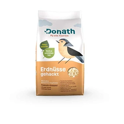 Abbildung von Donath Erdnüsse gehackt reich an natürlichem Fett wertvolles Ganzjahres Wildvogelfutter aus unserer Manufaktur in Süddeutschland 9 Kg