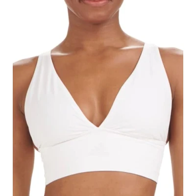 Abbildung von adidas Damen Active Micro Stretch Longline Nahtloser Plunge BH, weiß, S