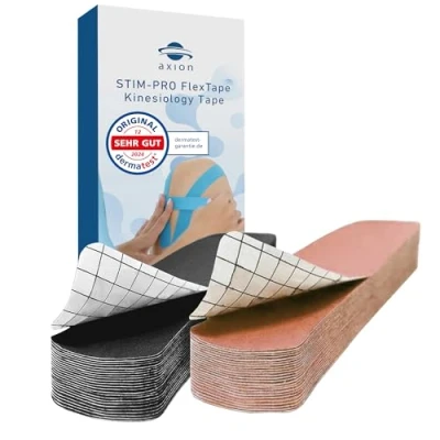 Abbildung von Axion Kinesiologie Tape Precut 2er Set Beige und Schwarz (50 St) 25cm x 5cm