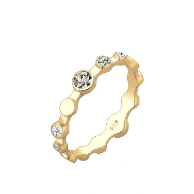 Abbildung von Elli Ring Damen Geo Color mit Kristalle in 925 Sterling Silber vergoldet