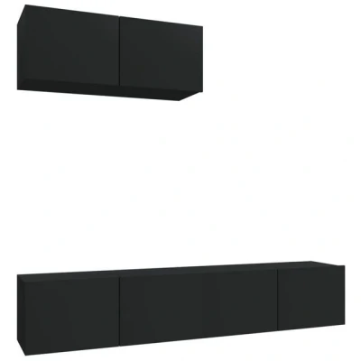 Abbildung von vidaXL TV Schrank 3 tlg. Set Schwarz Holzwerkstoff (3 St)