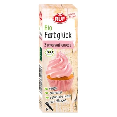Abbildung von RUF Bio Lebensmittelfarbe Zuckerwatten Rosa, mit Agavendicksaft zum Einfärben von Glasuren &amp; für ausgefallene Torten, glutenfrei vegan, 1 x 25g
