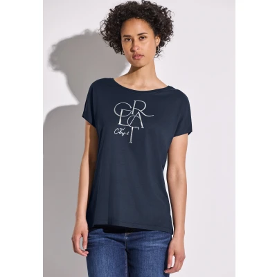 Abbildung von Street One MIT Folien Wording Tshirt print, Damen, Größe: 34, Blau