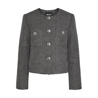 Abbildung von Pieces Pcnua Jacket Übergangsjacke Dark grey, Damen, Größe: Large, grey