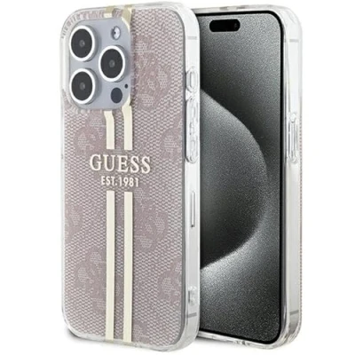 Abbildung von Guess GUHCP14XH4PSEGP Hülle für iPhone 14 Pro Max 6.7&quot; Rosa hardcase IML 4G Gold Stripe