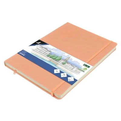 Abbildung von Kangaro Art Skizzenbuch A4 altrosa PU Hardcover 80 Blatt 140 Gramm cremefarbenes Papier, Rosa