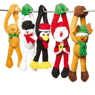 Abbildung von Baker Ross AC174 Weihnachtsbohnenfreunde zum Aufhängen, Kuscheltiere für Kinder Spielen, perfektes Nikolausgeschenk und Winter Geschenktüten, 5 Stück, Sortiert