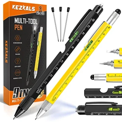 Abbildung von KEZKALS Geschenke für Männer, Ostergeschenke Männer Erwachsene, 2pack 9 IN 1 Kugelschreiber, Männergeschenke, Vatertag Geschenk, Geburtstagsgeschenk Gadgets Vatertagsgeschenk Papa