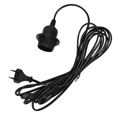 Abbildung von kwmobile E27 Lampenfassung + Schalter 5m Netzkabel &amp; Schraubring Elektro Adapter, 505,00 cm