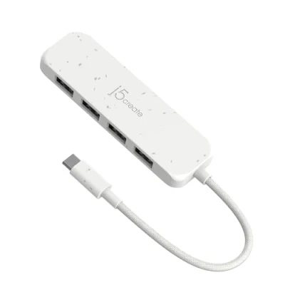 Abbildung von j5create 4 in 1 USB C auf Port Typ A Hub(Umweltfreundlich), mit 10Gbps SuperSpeed, Dongle Kompatibel MacBook Pro, Air, iPad, Mac Mini und weiteren Geräten(JCH341EW)