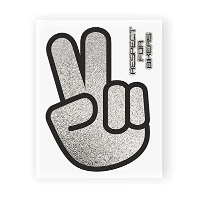 Abbildung von 4R Quattroerre.it 6334 Super geformter Aufkleber Respect for Biker, 10 x 12 cm