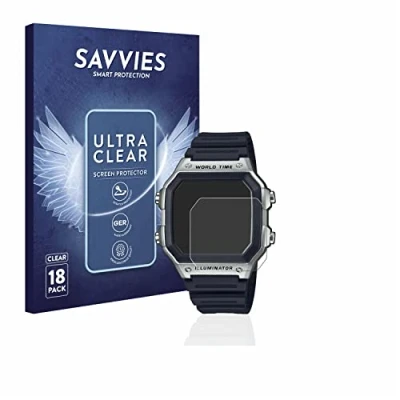 Abbildung von Savvies 18 Stück Schutzfolie für Casio AE 1200WH 1CVEF Displayschutz Folie Ultra Transparent