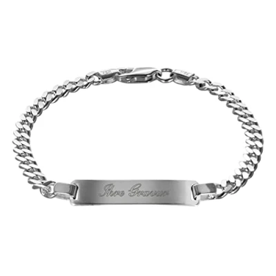 Abbildung von trendor 88612 21 Gravur Armband für Männer 925 Silber Panzerkette mit Namen