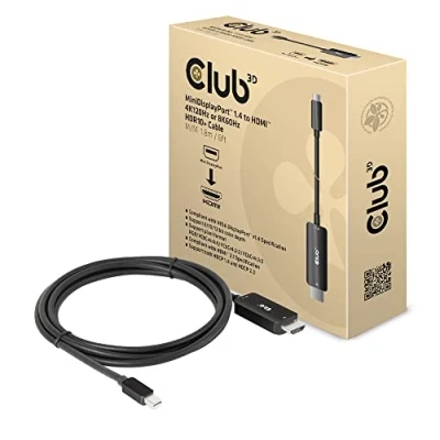 Abbildung von Club3D CAC 1187 MiniDisplayPort™ 1.4 auf HDMI™ 4K120Hz oder 8K60Hz HDR10+ Kabel 1,8m St./St.