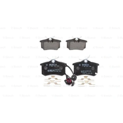 Abbildung von BOSCH 0 986 494 598 Bremsbelagsatz Low Metallic mit integriertem Verschleißsensor Montageanleitung, Anti Quietsch Blech, Schrauben