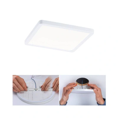 Abbildung von Paulmann 93042 LED Panel Einbauleuchte Areo VariFit IP44 Neutralweiß 175x175mm eckig incl. 1x13 Watt Weiß Deckenlampe Kunststoff 4000 K