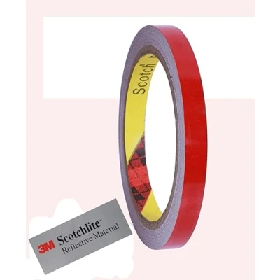 Abbildung von 3M 610C Reflektorband Reflektorfolie reflektierendes Klebeband Sicherheitswarnband Wasserdicht Reflexfolie (Red, 15mm x 10meter)