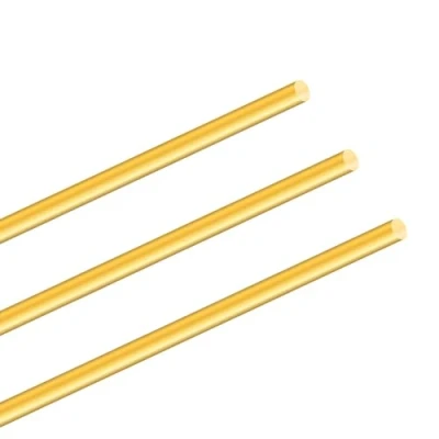 Abbildung von 6mm Messingstangen, iMeistek 350mm Länge Messing solide runde Stange für Drehbank Bar Stock, RC Modelle DIY Crafts (3PCS)