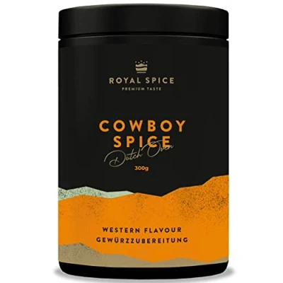 Abbildung von Royal Spice Cowboy 300g Intensiv aromatischer BBQ Rub für Schichtfleisch, Dutch Oven Ribs, Schwein &amp; Geflügel! Low Slow Gewürzmischung Smoker