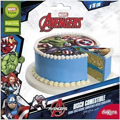 Abbildung von Dekora 231365 Marvel Avengers Tortenaufleger aus zuckerfreiem Esspapier 16 cm