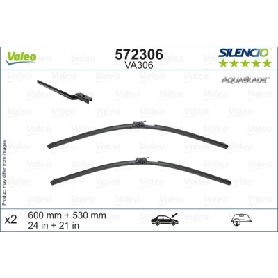 Abbildung von Scheibenwischer Valeo 572306 vorne Flachbalkenwischblatt Top Lock beheizt MERCEDES BENZ: E Klasse Coupe, Cabrio, Limousine