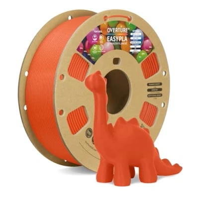 Abbildung von OVERTURE Easy PLA 1.75 mm 3D Druckerfilament, 1kg (2.2 lbs), Verstärkt Zähigkeit PLA, Maßgenauigkeit +/ 0,02 (Easy Orange)