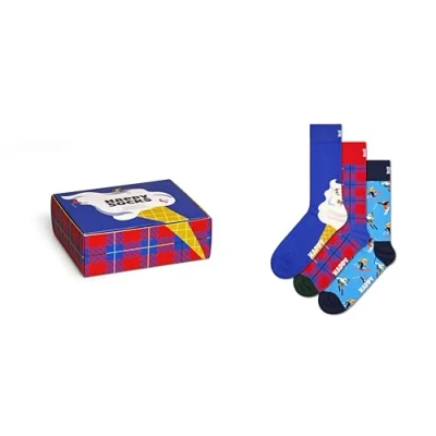 Abbildung von Happy Socks Downhill Skiing GIFT Unisex 3 PACK Socken, Größe: 41 46, Blue