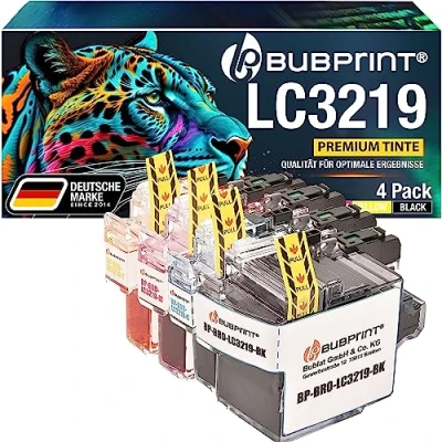 Abbildung von Bubprint 4 Druckerpatronen LC 3219XL kompatibel als Ersatz für Brother MFC J5330DW J5335DW J5730DW J5930DW J6530DW J6535DW J6930DW J6935DW