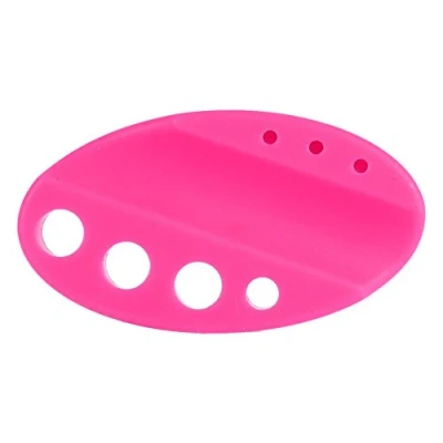 Abbildung von Tattoo Tintenhalter, Zubehör, Oval Silikon Permanent Make Up Microblading Pigment Cup Cap Stand Tinte Halter (Rosa)