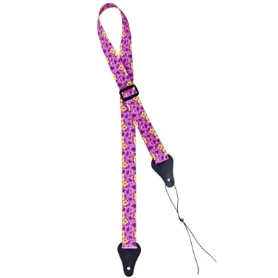 Abbildung von Ortega Guitars Ukulele Gurt verstellbar Nylon Straps Series purple flower (OUS PUFL)