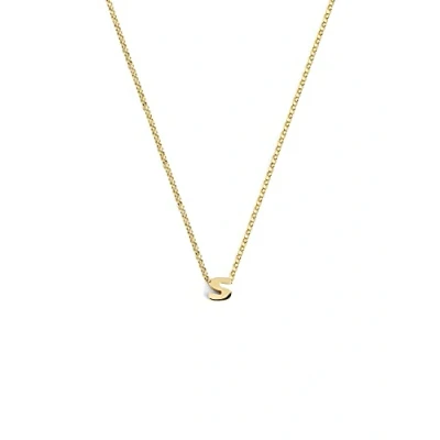 Abbildung von SINGULARU Personalisierte Halskette Single Letter Gold Anhänger in 925 Sterlingsilber mit 18kt Vergoldung Kette Einheitsgröße Damenschmuck Buchstabe S