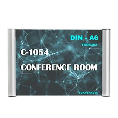 Abbildung von TUKA i AKUT 5st. Büro Türschild A6, Aluminium und Klare Abdeckung, Büroschild zum selbst beschriften für schild 148 mm x 105 mm, Infoschild Wandmontage Anschrauben oder Ankleben, TKD8302 A6 5x
