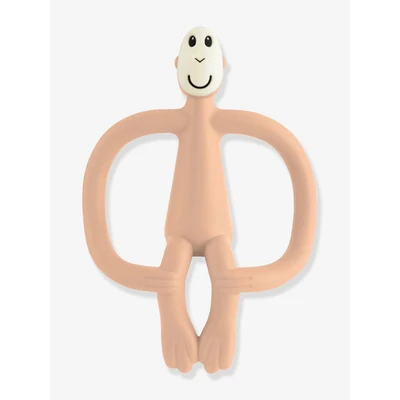 Abbildung von Matchstick Monkey Beißring Affe Original Baby Zahnungshilfe weiche Noppen massieren wundes Zahnfleisch 100% Silikon BPA frei Greifling für Zahnen ab 3 Monaten (pfirsisch)