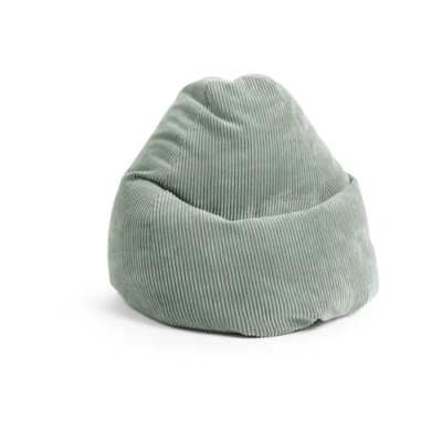 Abbildung von Sitting Point by Magma BeanBag Shara XXL Sitzsack aus Flauschcord 80x130cm, Hülle waschbar, Salbei, Oeko TEX® Standard Zertifiziert