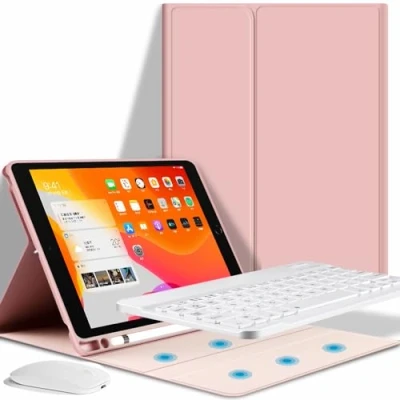 Abbildung von GUPENAA Tastatur Hülle für Samsung Galaxy Tab S8 Plus/S8+/S7 FE/S7+/S7 Plus 12.4&#039;&#039;, Magnetische Abnehmbare Kabellose Bluetooth mit S Pen Halterung,Rosa