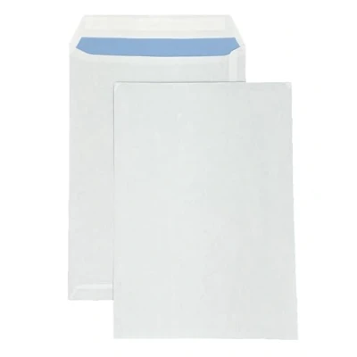 Abbildung von PAKNOR® 50x Weiß Versandtaschen DIN C4 229x324 mm 90g Briefumschläge ohne Fenster gerade Klappe Haftklebung Umschläge Großbrief a4 braun Briefkuverts Geschäfts (Weiß, (229x324))