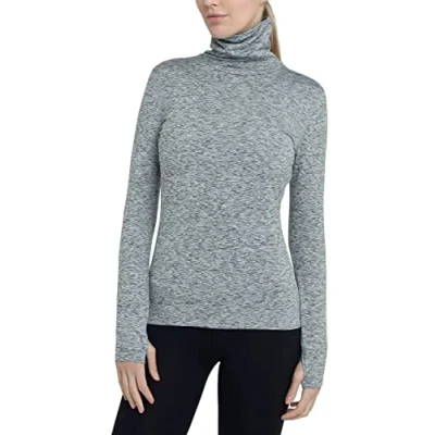 Abbildung von TCA Frauen Winter Langarm Laufshirt mit Reißverschluss Hellgrau, L