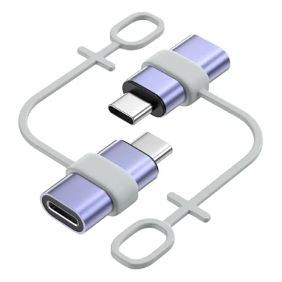 Abbildung von MoKo Lightning auf USB C Adapter 2 Stück, mit Laden Datenübertragung für iPhone 16/15 Pro Max Plus, iPad, Galaxy S24/S23, Anti Lost Loop, Nicht Audio/OTG, Blau