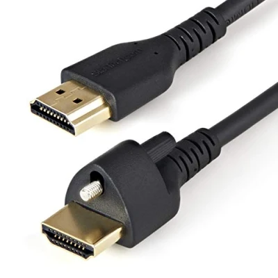 Abbildung von StarTech.com 1m High Speed HDMI Kabel 4K 60Hz HDR 2.0 Monitorkabel mit Verriegelungsschraube für sichere Verbindung Ethernet St/St (HDMM1MLS)