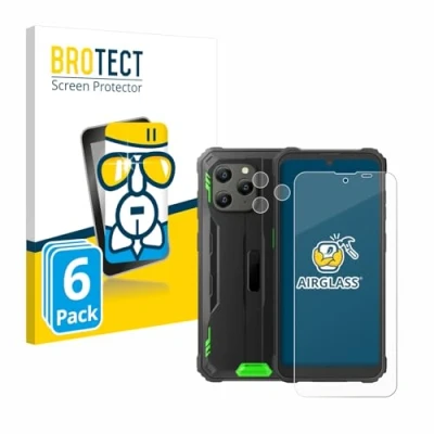 Abbildung von BROTECT Schutzglas für Blackview BV5300 Plus (Display+Kamera) (6 Stück) Schutzfolie Panzer Folie Glas [Extrem Kratzfest 9H, Anti Fingerprint,