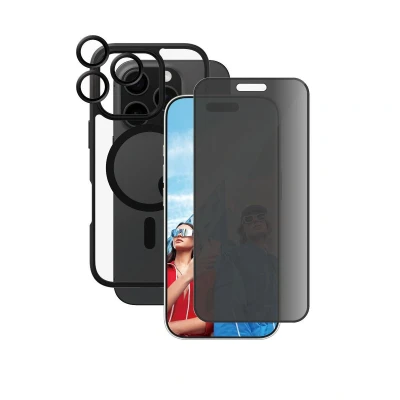 Abbildung von 0 CARE by PanzerGlass® Flagship 3 in 1 Privacy Schutzset für iPhone 16 Pro