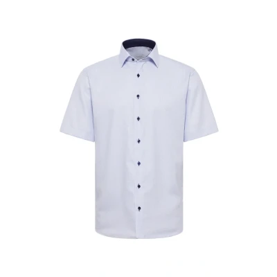 Abbildung von Eterna Strukturiertes Baumwollkurzarmhemd Modern FIT Hemd, Herren, Größe: 38, Light blue