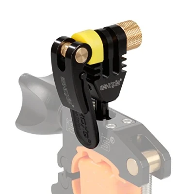 Abbildung von iSHOXS ProLock Schnellarretierungs System mit ProFork Aufnahme passend für GoPro und kompatible ActionCams, Halterung, Fahrradhalterung Action Kamera Schwarz