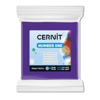 Abbildung von Cernit CE0900250900C Block Modelliermasse (Polymer) NUMBER ONE, ofenhärtend, sofort gebrauchsfähig, 250g, ideal für DIY, Schmuck &amp; Figuren, Einsteiger und Hobbykünstler, Violett, 1 Stück
