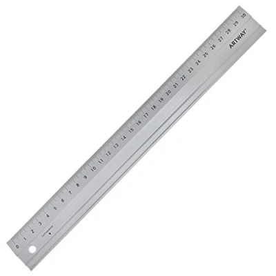 Abbildung von Artway Lineal mit Schneidkante 30 cm, Aluminium, Silberfarben, cm