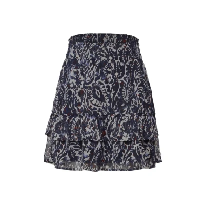 Abbildung von Street One Studio Damen F361764 Chiffon Rock mit Volants, Dark Void Blue, 34