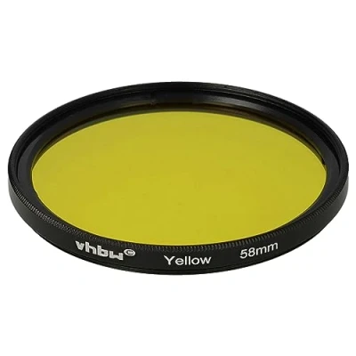 Abbildung von vhbw Universal Farbfilter gelb für Kamera Objektive mit 58mm Filtergewinde Gelbfilter