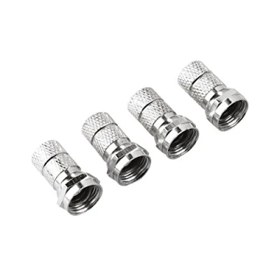 Abbildung von Hama 4 x F Stecker für 6,8 mm Koax Kabel, schraubbar, zum Anschluss an LNB, Multischalter, Receiver
